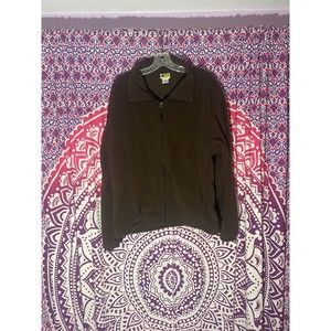 Bass Pro Shops Brown Fleece Zip Up Jacket Sweater Size Medium